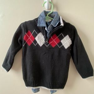Crazy 8 Sweater & Denim Button Down Shirt
